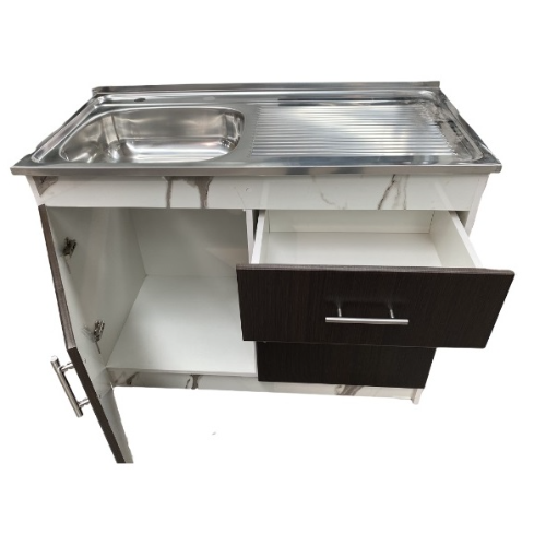 MUEBLE KIT LAVAPLATO 1MT CHOCOLATE SEC/DER.