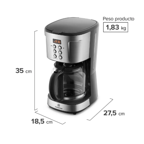CAFETERA ELECTRICA 900W MCM30 INOX