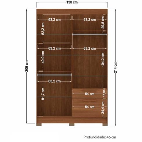 CLOSET LONDRINA 4.2 JATOBA/ARENA 20442043