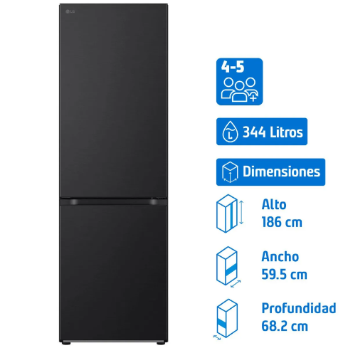 REFRIGERADOR BOTTON FREEZER 340 LTS NGR GB34BPM