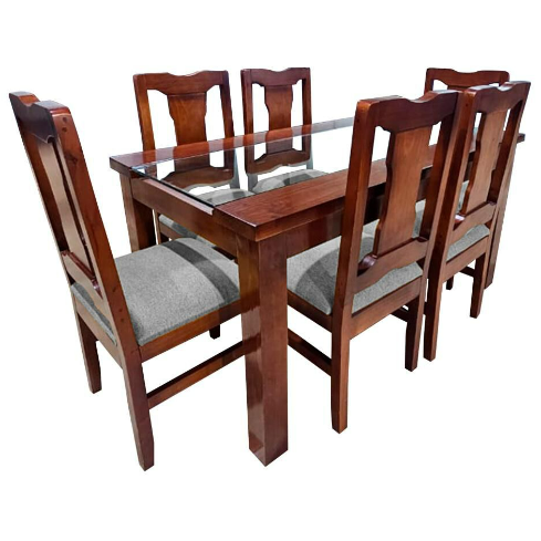 COMEDOR DALIA 6S MESA LINO CHOCO CREAM