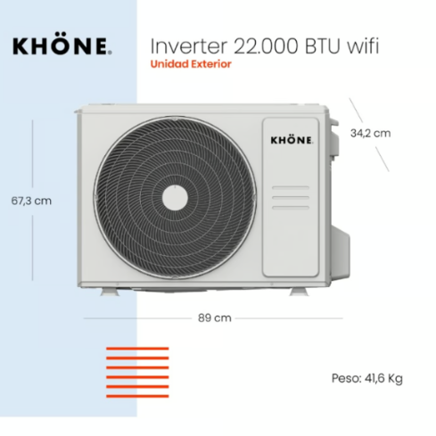 AIRE ACONDICIONADO SPLIT INVERTER 22000BTU KHONE