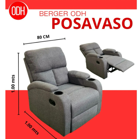 BERGER MANUAL CON POSAVASO TELA SOFT GRIS