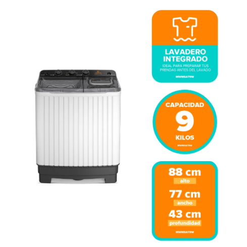 LAVADORA SEMI AUTOMATICA 9KL CARGA SUPERIOR
