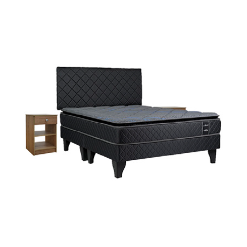 CAMA EUR. NUIT GRANADA RESP.TELA + VELADOR 1.5 PL