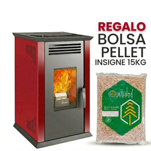 ESTUFA A PELLET ITALY 8100 PLUS ROJA
