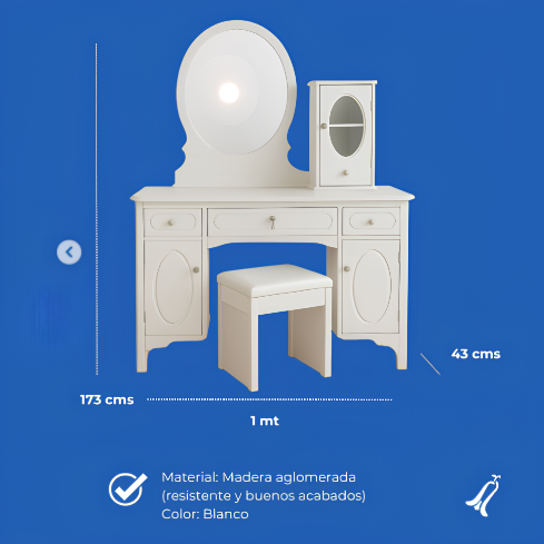 TOCADOR LORETTO BLANCO