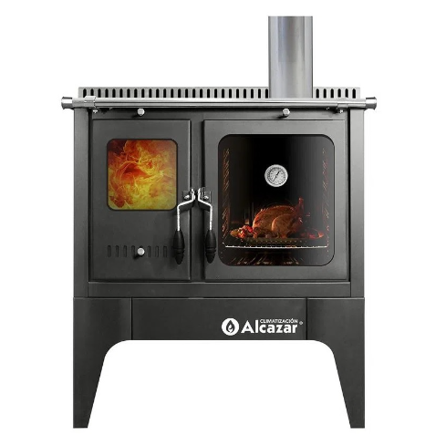 COCINA ALCAZAR COMBUSTIÓN LENTA GRIS S800 + KIT