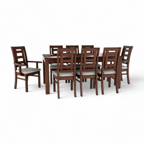 COMEDOR SEVILLA 6 SILLAS + 2 SITIALES NOGAL