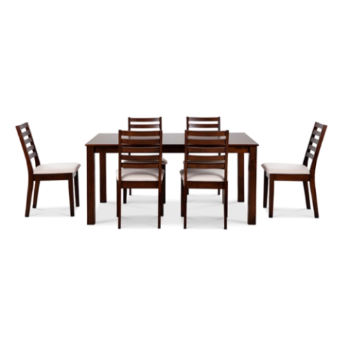 JUEGO COMEDOR HELENA 6 SILLAS CHOCOLATE
