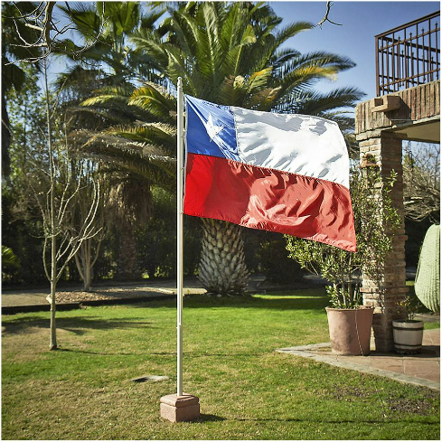 BANDERA CHILENA SEDA POLIESTER 120*180 CM