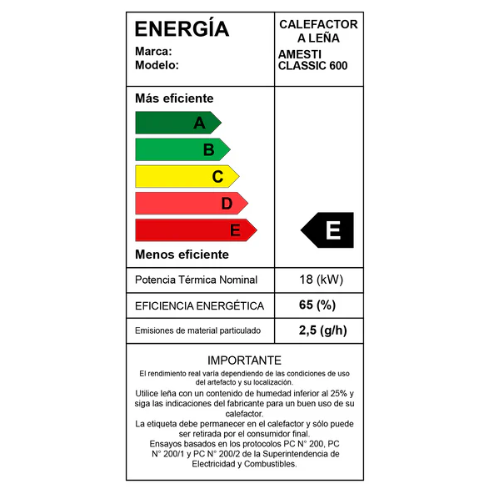 CALEFACTOR CLASSIC 600 ROJO