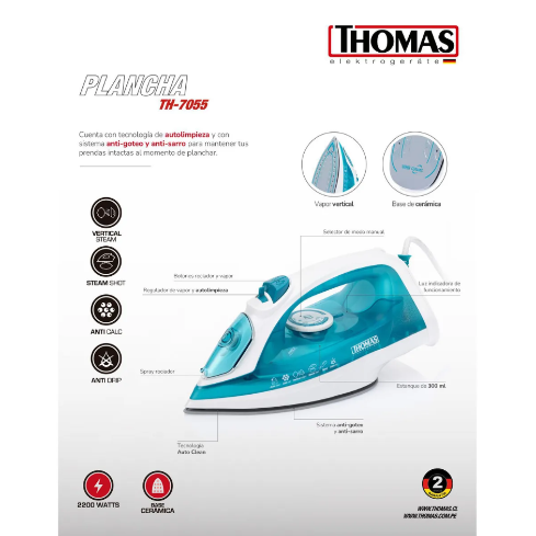 PLANCHA A VAPOR TH-7055