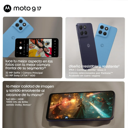 CELULAR MOTOROLA MOTO G17 4+128GB EVENING BLUE