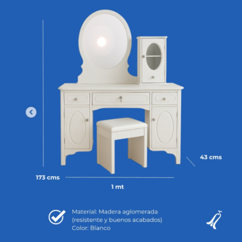 TOCADOR LORETTO BLANCO