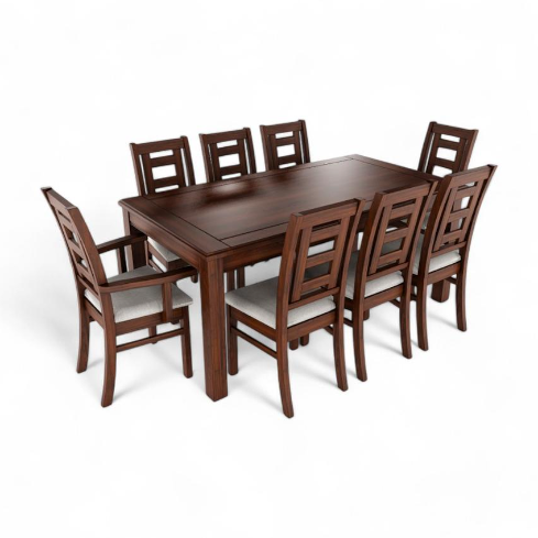 COMEDOR SEVILLA 6 SILLAS + 2 SITIALES NOGAL