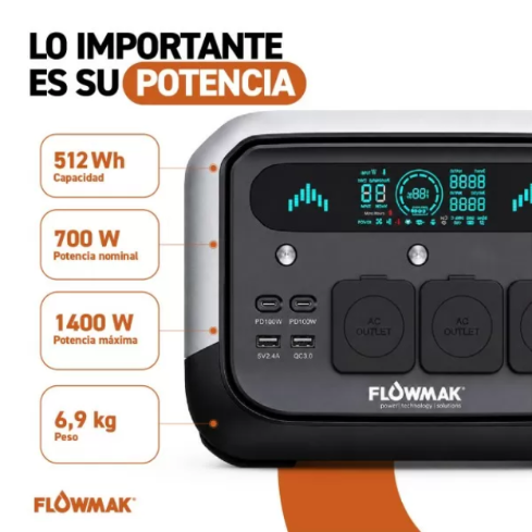 ESTACIÓN DE ENERGÍA FLOWMAK PRO700 700W