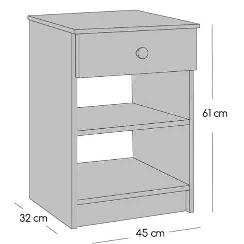 CAMA EUR. NUIT GRANADA RESP.TELA + VELADOR 1.5PL