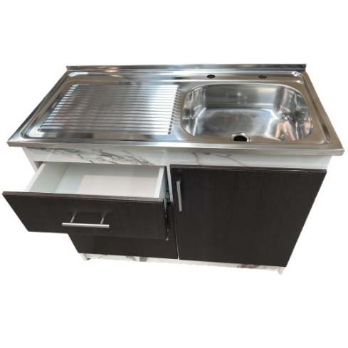 MUEBLE KIT LAVAPLATO 1MT CHOCOLATE SEC/IZQ.