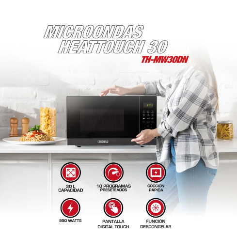 HORNO MICROONDAS HEAT TOUCH 30 LTS TH-MW30DN