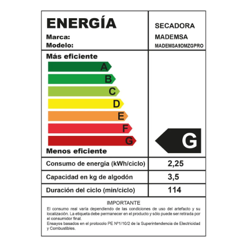 SECADORA MADEMSA PRO 9D MZG