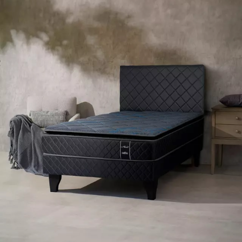 CAMA EUR. NUIT GRANADA RESP.TELA + VELADOR 1.5 PL