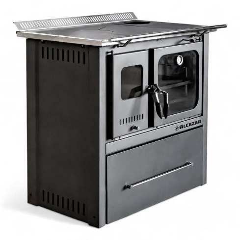 COCINA COMBUSTIÓN LENTA M-90 GRIS + KIT 