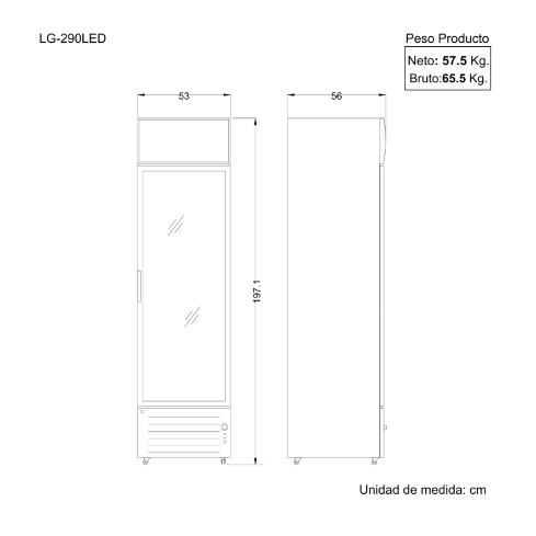 VISICOOLER LG-290LED 1PTA 290LT C/LED