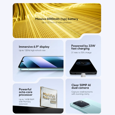 CELULAR XIAOMI POCO C85 EU 6GB RAM 128GB ROM BLACK