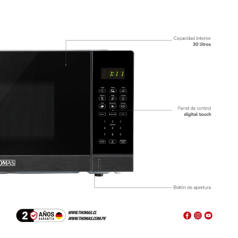 HORNO MICROONDAS HEAT TOUCH 30 LTS TH-MW30DN