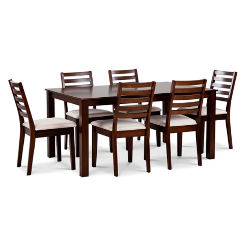 JUEGO COMEDOR HELENA 6 SILLAS CHOCOLATE