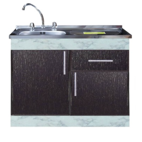 MUEBLE KIT LAVAPLATO 1MT CHOCOLATE SEC/DER.