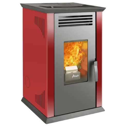 ESTUFA A PELLET ITALY 8100 PLUS ROJA