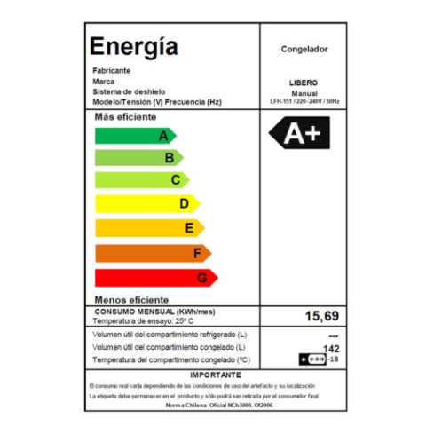 CONGELADOR HORIZONTAL 142LT LFH-151 T/D