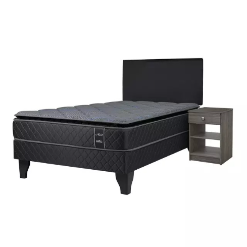 CAMA EUR. NUIT GRANADA RESP.TELA + VELADOR 1.5PL