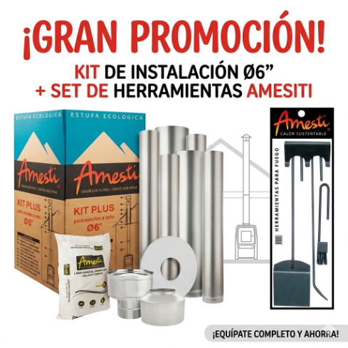 CALEFACTOR NORDIC 450 + KIT DE CAÑONES + HERRAMIENTAS MURO