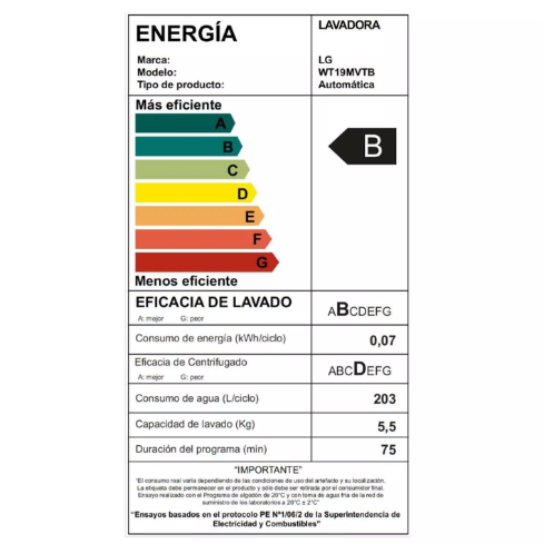LAVADORA 19KGS WT19MVTB.AVMPECL
