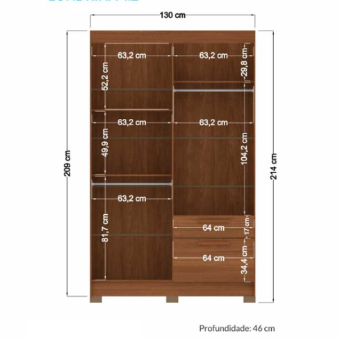 CLOSET LONDRINA 4.2 JATOBA/GRAFITO 20442048