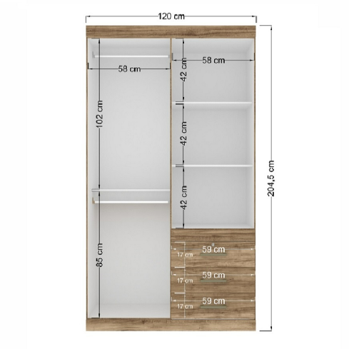 CLOSET 4.3 ATACAMA 4 PUERTAS 3 CAJONES