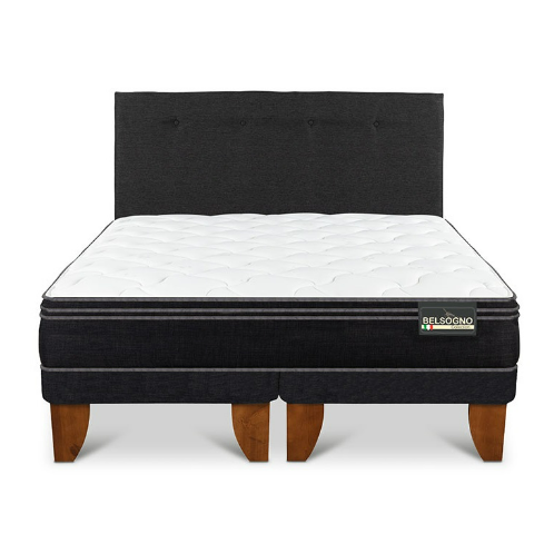 CAMA EUROPEA BELSOGNO PREMIUM 2 PZA RESP. NEGRO