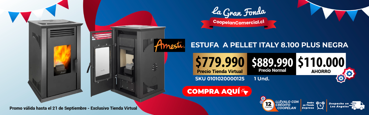 ESTUFA A PELLET ITALY 8100 PLUS NEGRA
