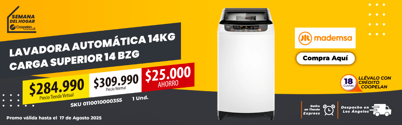 Lavadora Automática Mademsa 14Kg Carga Superior 14 BZG